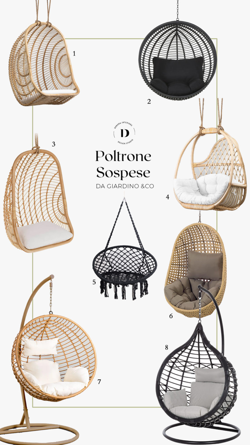 Kideo Poltrona Sospesa Per Lounge Con Struttura E Cuscino, Portata 120 Kg, Base Diametro 95 Cm, Altezza 200 Cm, Cesto 104x80x55 Cm, Per Interni Ed Esterni